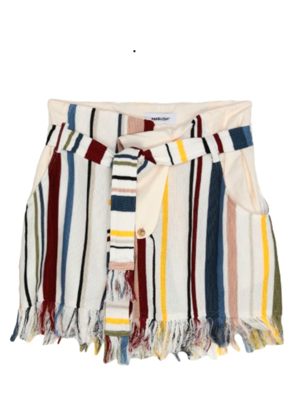 NWT Ambush Fringed Hem Striped Shorts